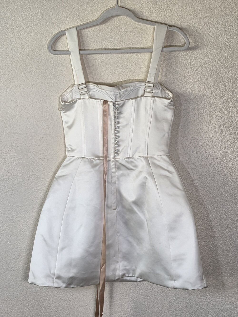 Meshki White Isabel Satin Corset Mini Dress S NWT - Picture 4 of 8